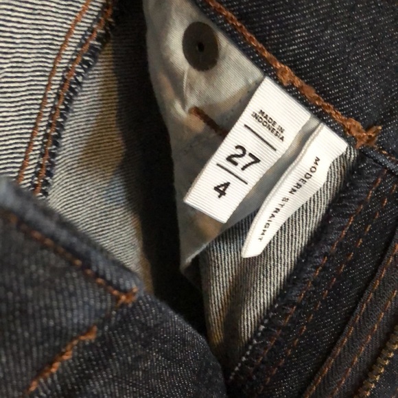 Loft Dark Wash Modern Straight Jeans - Picture 6 of 8